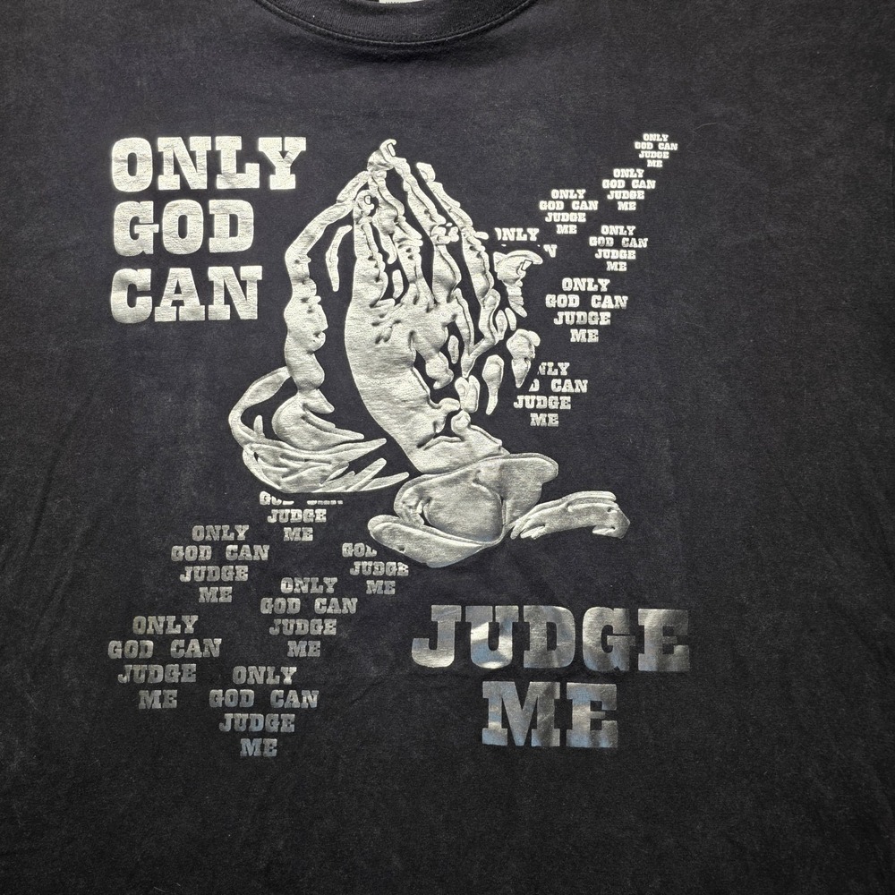 Phat Doc Men's 3XL Only God Can Judge Me Graphic T-Shirt Black Cotton